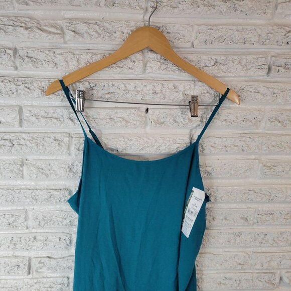 Time Tru Womens Top XL Camisole Aqua Blue Adjustable Spaghetti Strap BLU15E - Picture 3 of 9